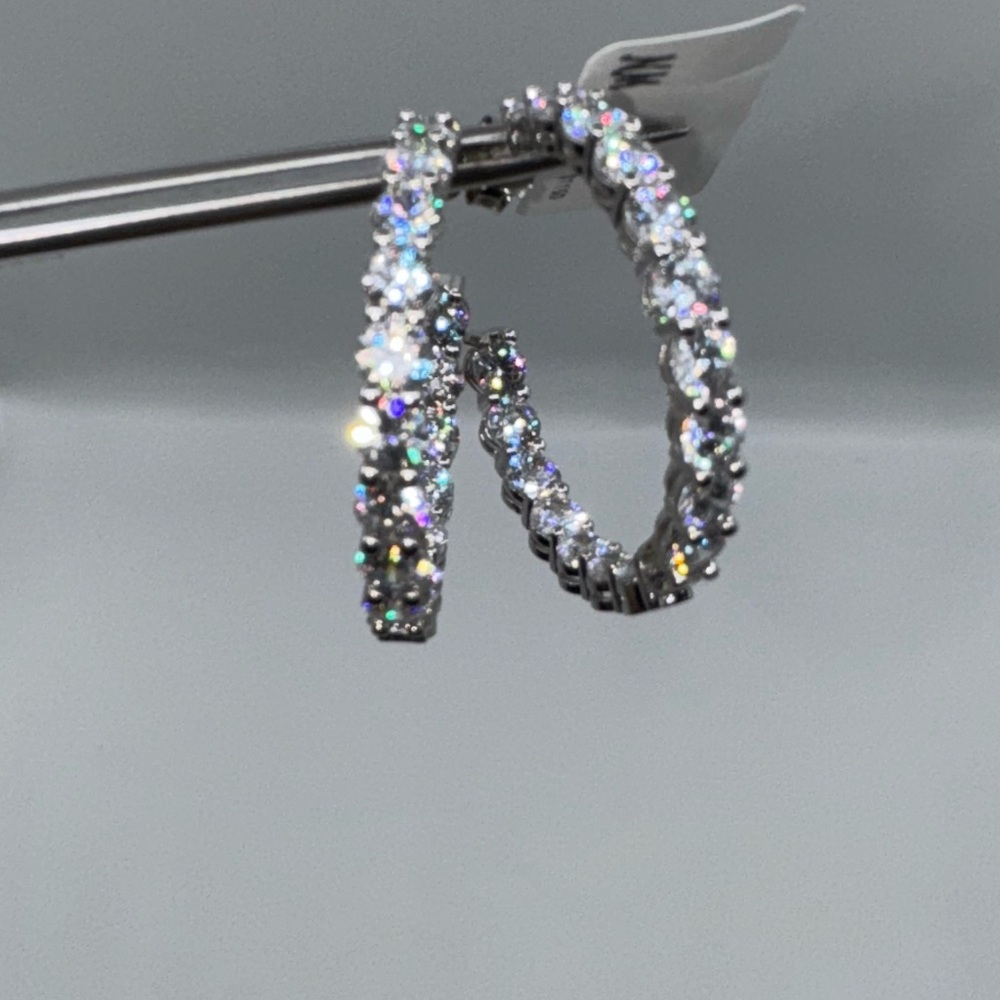 4ct Inside-Out Hoop Earrings - Picture 7 of 13